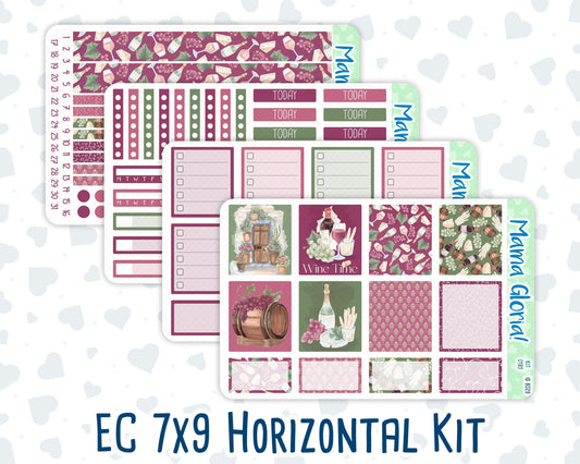 Kit 0185 - 7x9 - Wine Time - September - Autumn - Weekly Kit For EC Horizontal Planners