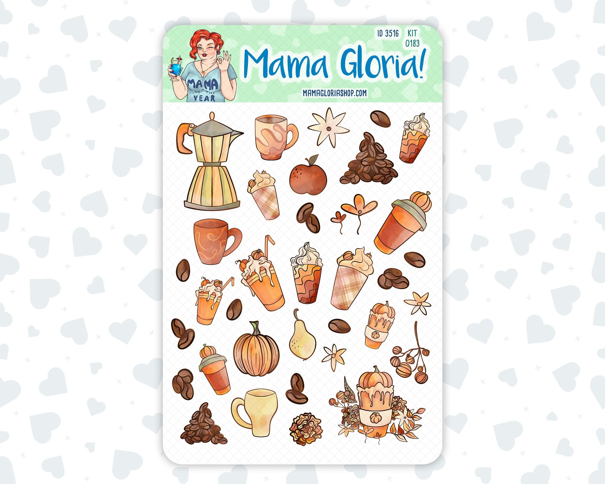 Kit 0183 - Clipart - Natl.Coffee Day - September - Autumn - For Planners - Journals