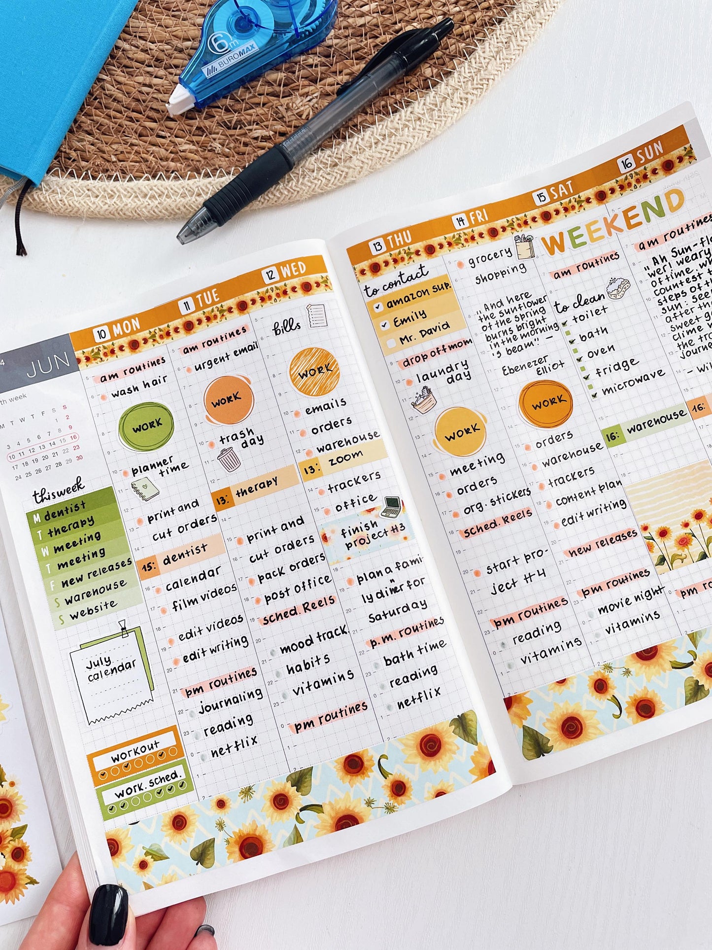 Kit 0208 Hobonichi Cousin – Weekly Kit – 1.3” Wide Columns - Shamrock Lane- March