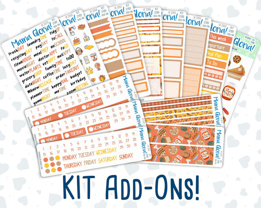 Kit 0189 Add Ons - Fall Backing - Planner Stickers - October - Kit 2024