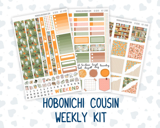 Kit 0188 Hobonichi Cousin – Weekly Kit – 1.3” Wide Columns - Cozy Nights - Fall- Autumn