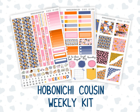 Kit 0190 Hobonichi Cousin – Weekly Kit – 1.3” Wide Columns - Halloween Spooktacular - Fall- Autumn