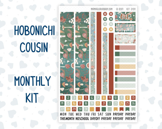 Kit 0191 Hobonichi Cousin – Monthly – 1.3” Wide Columns - Autumn Harvest - October