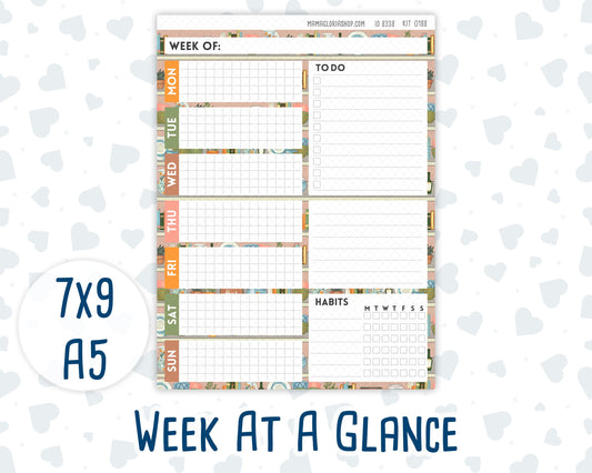 Kit 0188- Week At A Glance - Cozy Nights - For 7x9 & A5 Planners - Notebooks - October- Autumn-Fall