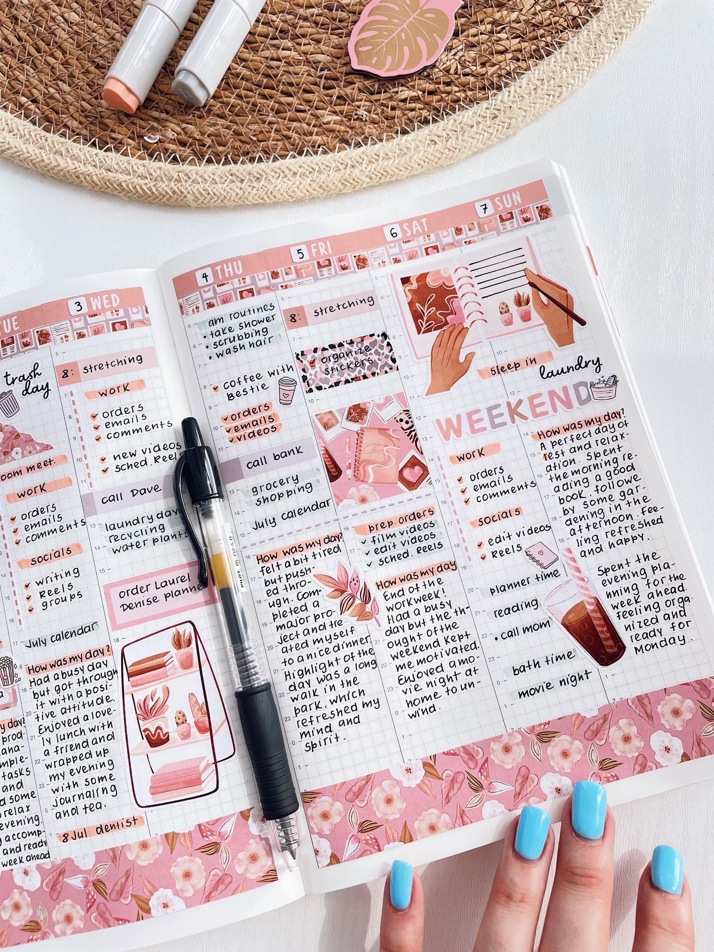 Kit 0263 - Hobonichi Cousin - Weekly Kit - April - Lavender Drift - 1.3” Wide Columns