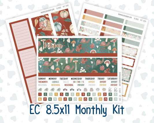 EC 8.5x11 - Kit 0191 - Autumn Harvest - October - For Erin Condren Planners