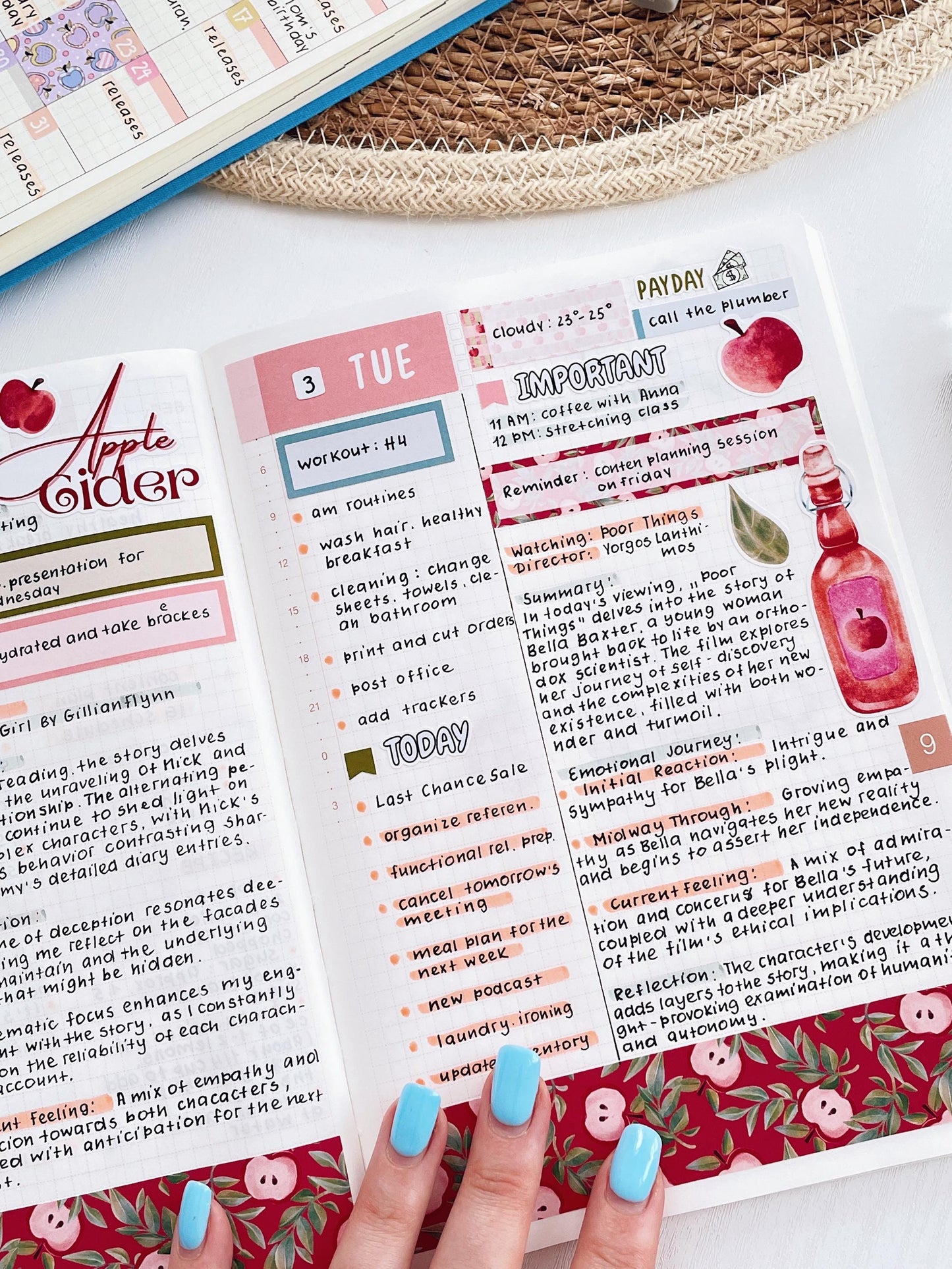 Kit 0257 - A6 Hobonichi Original - Daily Kit - March - Blush Garden