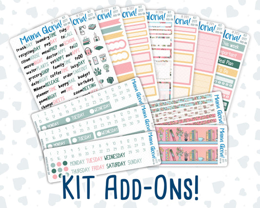 Kit 0177 Add Ons - Books&Roses- Planner Stickers - Kit 2024