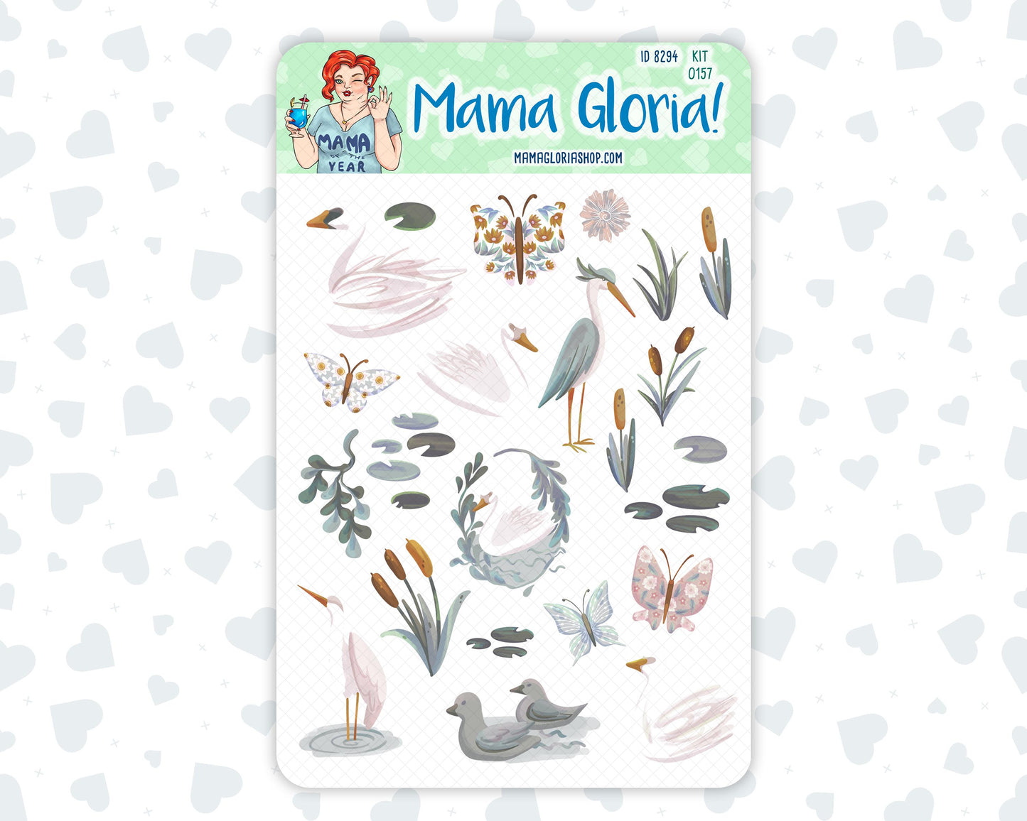 Kit 0157 - Clipart - Swan Lake - For Planners - Journals