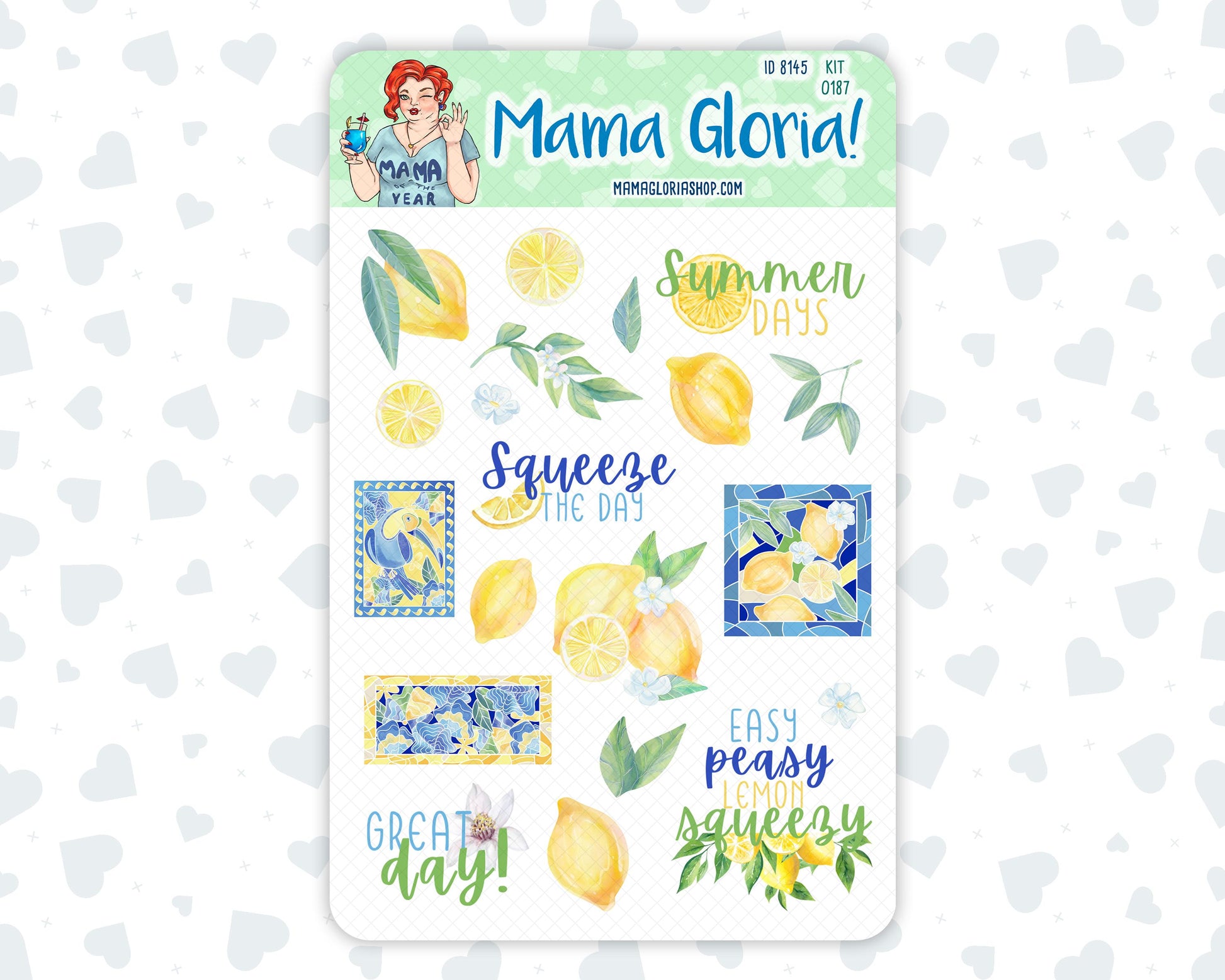 Kit 0187 - Clipart - Lemon&Mosaic- For Planners - Journals