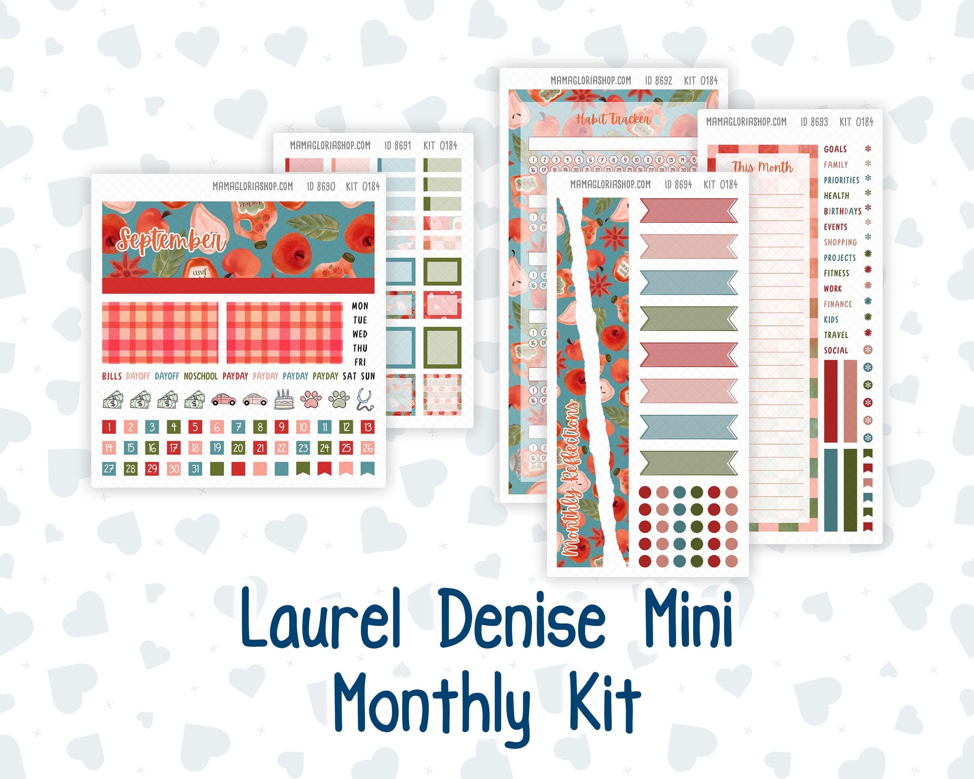 Kit 0184 Laurel Denise Mini Size – Monthly - Apple Cider - September - Autumn