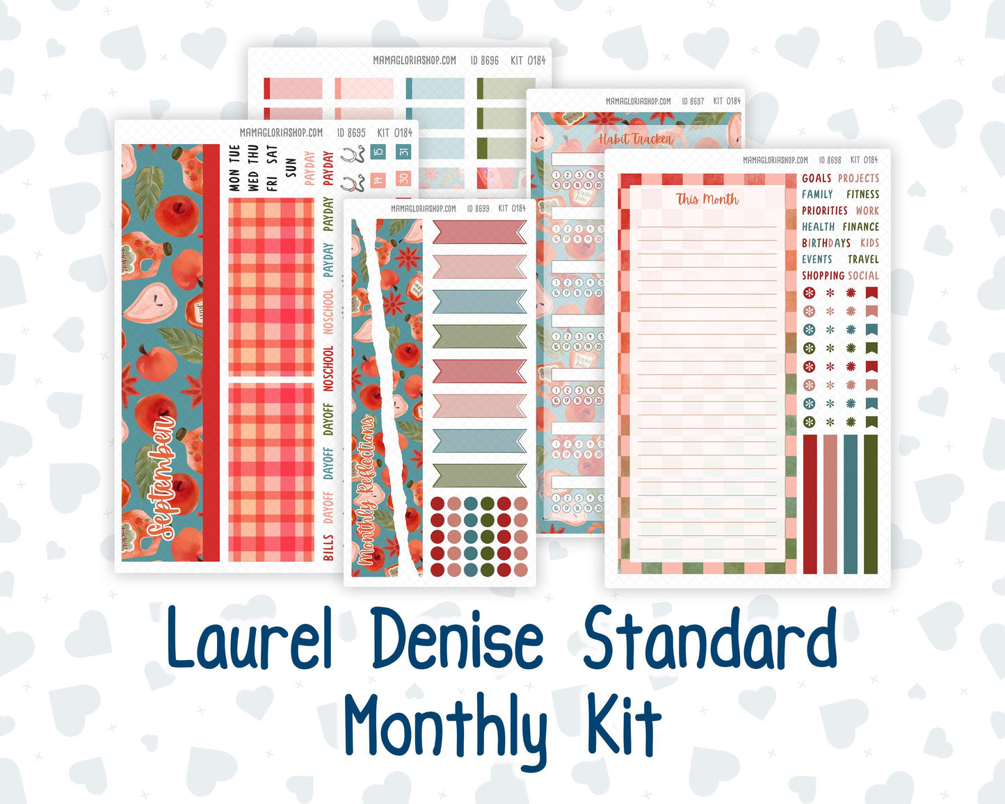 Kit 0184 Laurel Denise Standard Size – Monthly - Apple Cider - September - Fall