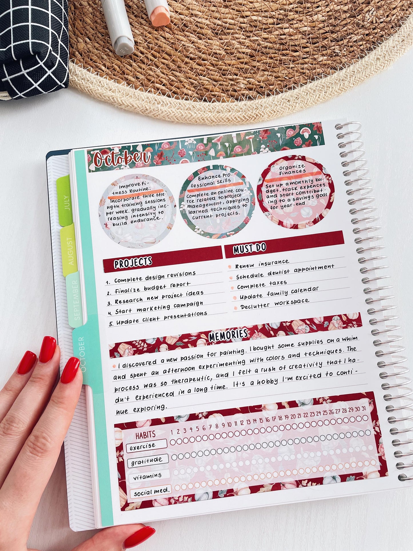 Kit 0262 - 7x9 - Plum Paper - Dashboard Kit - April - Spring Puffs