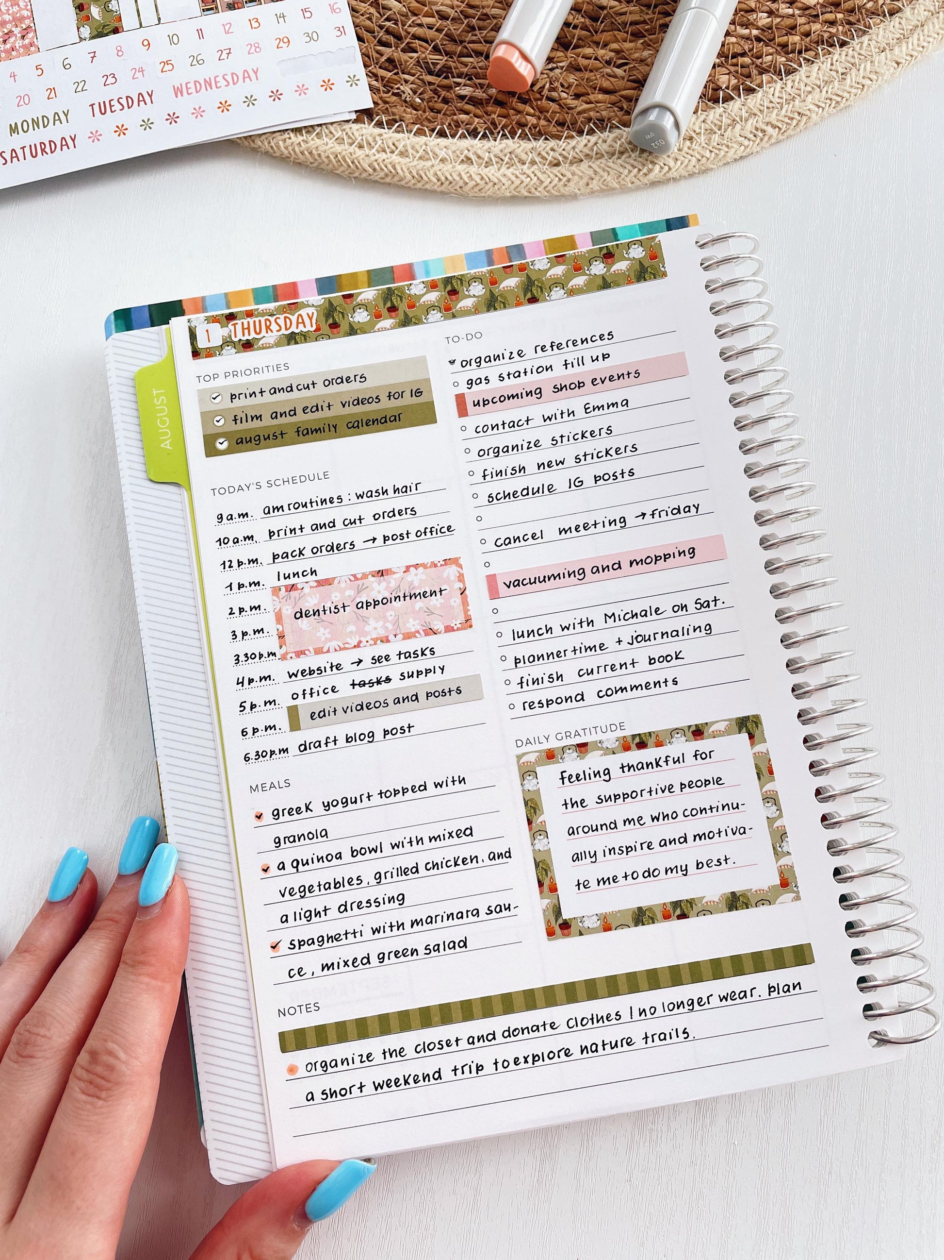 Kit 0213- 7x9 Plum Paper Daily - Provence - Planner - April