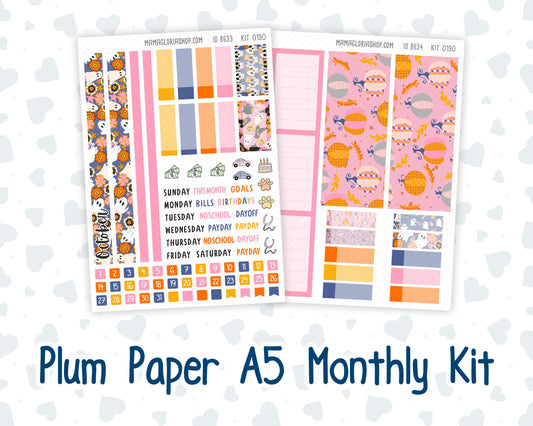 Kit 0190 Plum Paper A5– Monthly - Halloween Spooktacular - October - Autumn