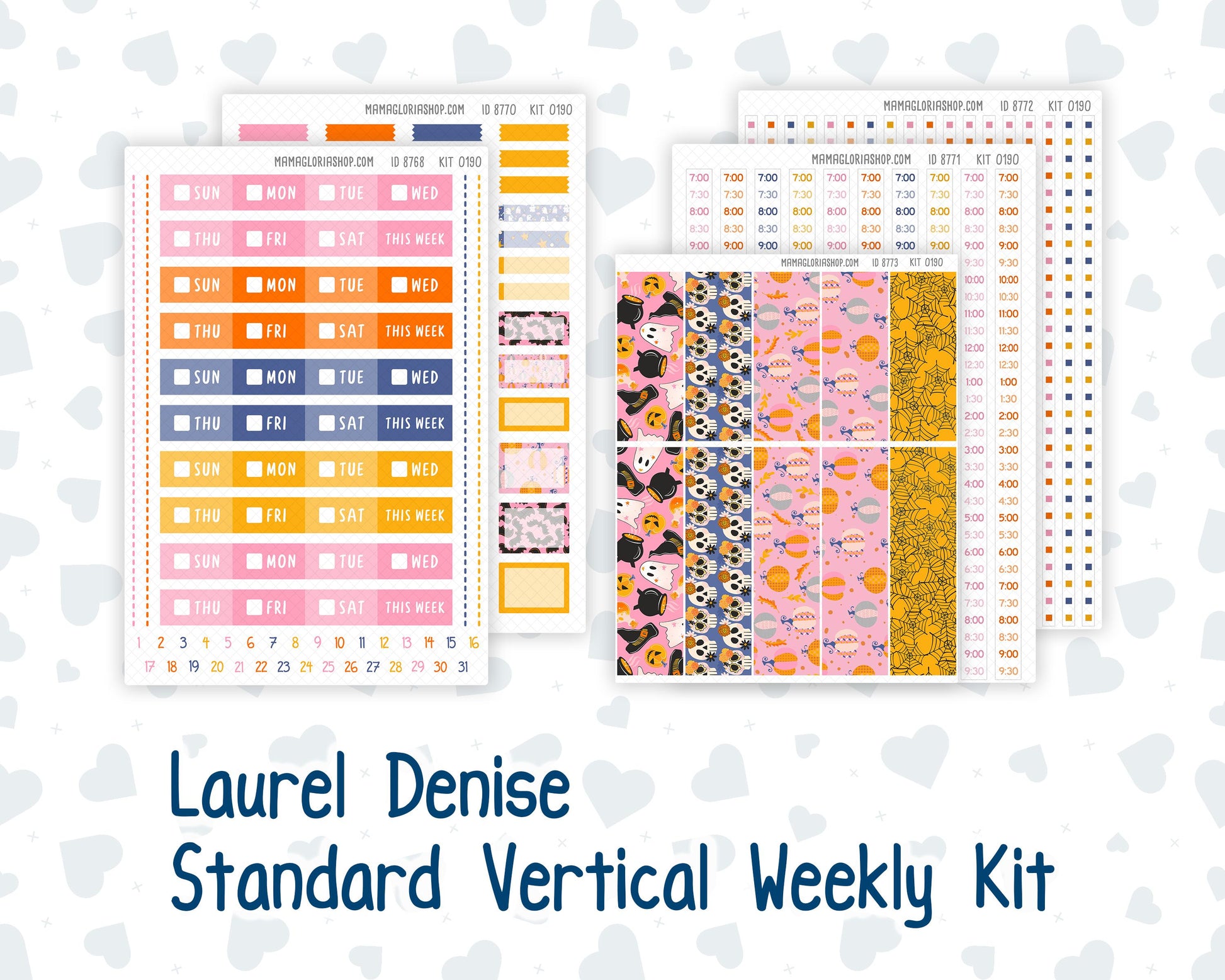 Kit 0190 Laurel Denise Standard Size – Weekly - Vertical Layout - Halloween Spooktacular - October- Fall