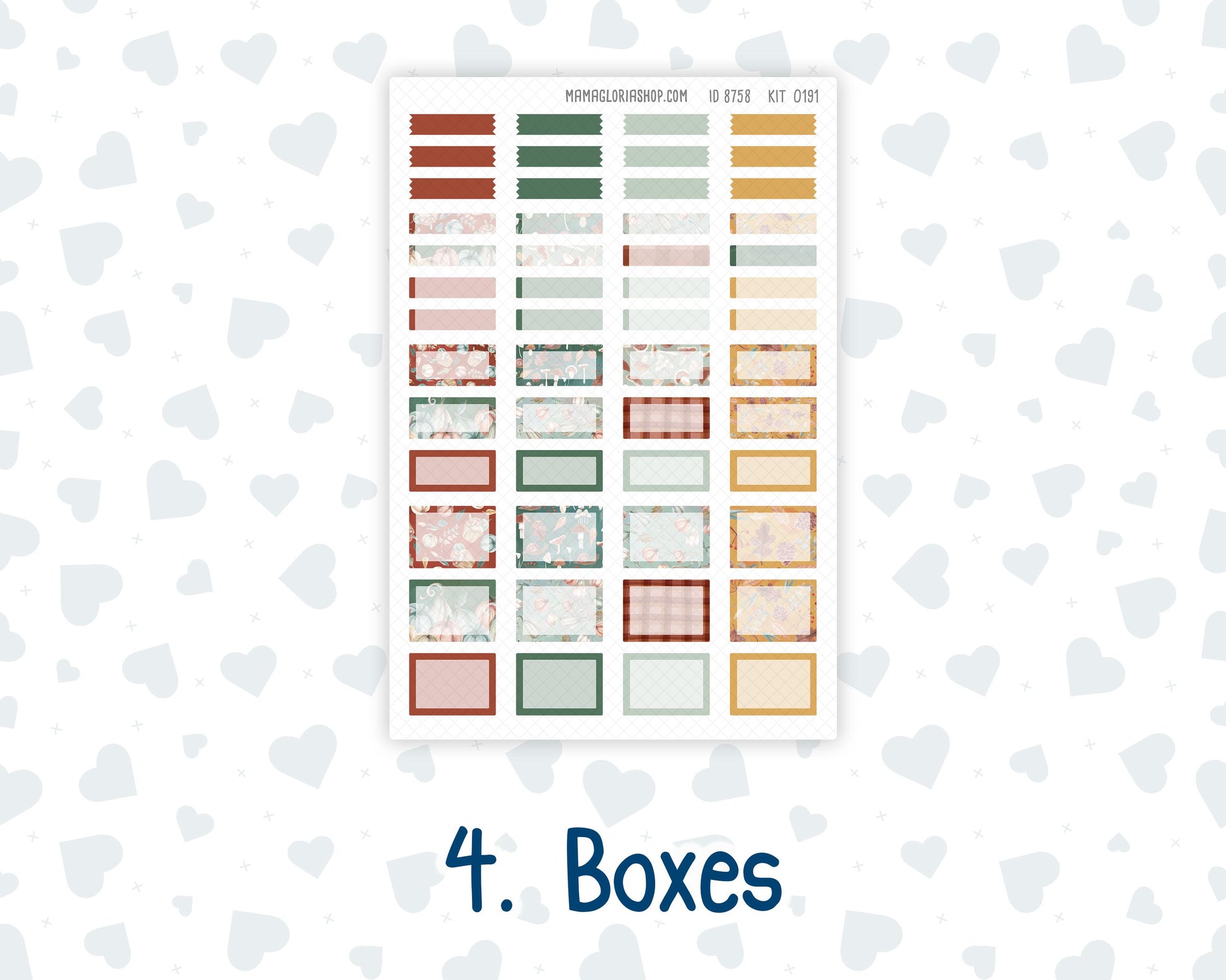 Kit 0191 Laurel Denise Standard Size – Weekly - Vertical Layout - Autumn Harvest - October- Fall