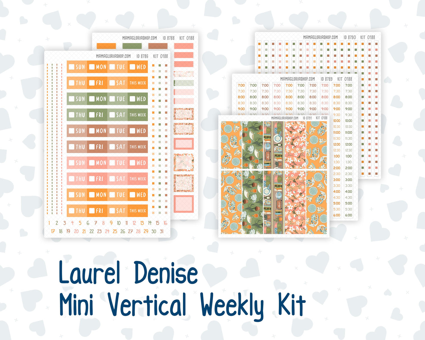 Kit 0188 Laurel Denise Mini Size – Weekly - Vertical Layout - Cozy Nights - October - Fall