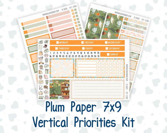 Kit 0188 7x9 Plum Paper Vertical Priorities - Cozy Nights - October - Fall - Planner