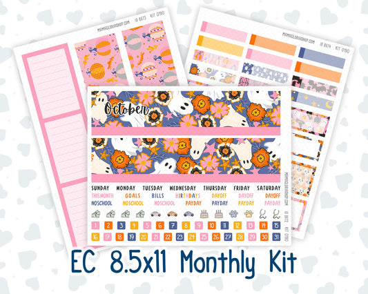 EC 8.5x11 - Kit 0190 - Halloween Spooktacular - October - For Erin Condren Planners