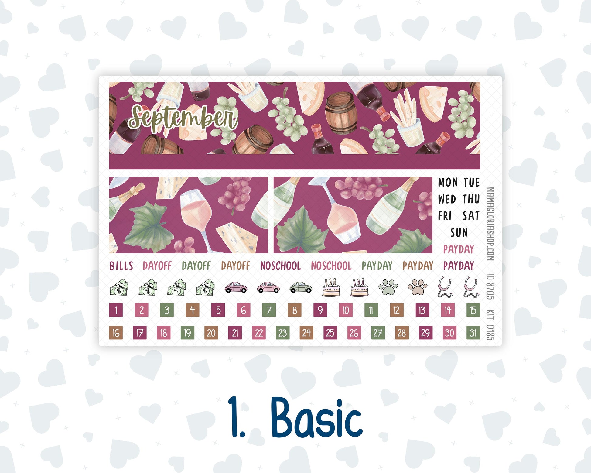 Kit 0185 Laurel Denise Standard Size – Monthly - Wine Time - September - Fall