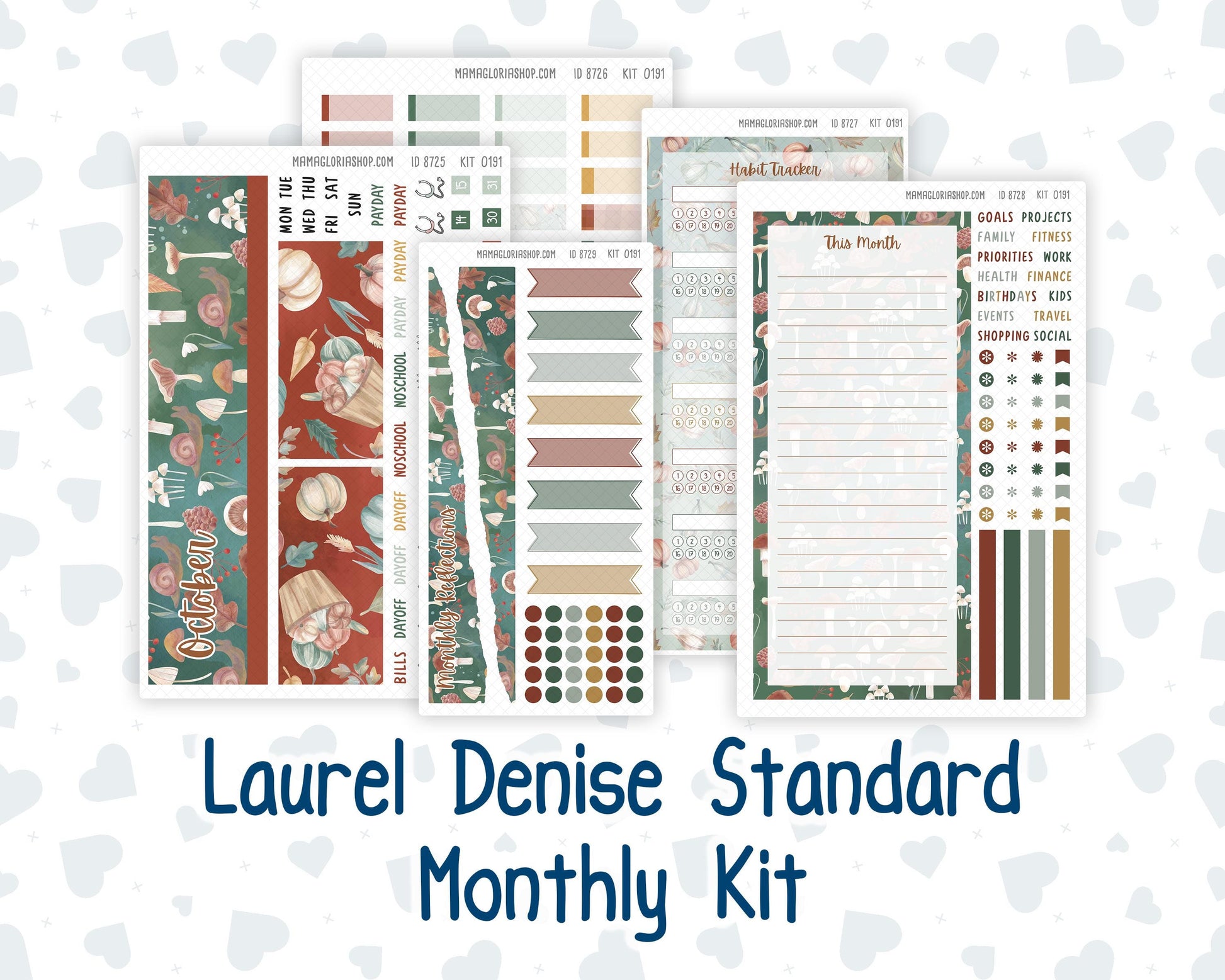 Kit 0191 Laurel Denise Standard Size – Monthly - Autumn Harvest - October - Fall