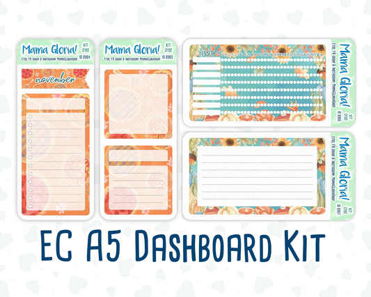 Kit 0192 - A5 - Thanksgiving - November - Autumn- Notes Pages - Dashboard Kit - Productivity Page