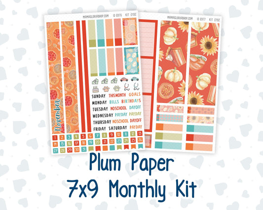 Kit 0192 Plum Paper 7x9 – Monthly - Thanksgiving - November - Autumn