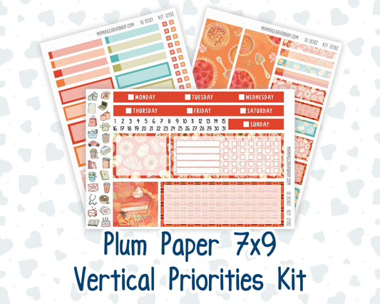 Kit 0192 7x9 Plum Paper Vertical Priorities - Thanksgiving - November - Fall - Planner