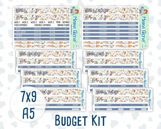 Kit 0193- Budget - Harvest Blooms- For 7x9 & A5 Planners - Notebooks