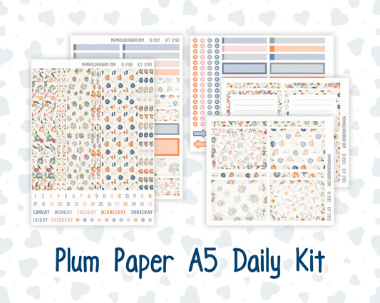 Kit 0193 A5 Plum Paper Daily - Harvest Blooms - November - Fall - Autumn - Planner