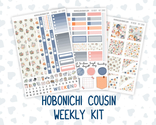 Kit 0193 Hobonichi Cousin – Weekly Kit – 1.3” Wide Columns - Harvest Blooms - November - Fall