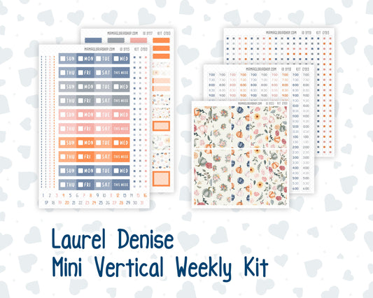 Kit 0193 Laurel Denise Mini Size – Weekly - Vertical Layout - Harvest Blooms - November - Fall