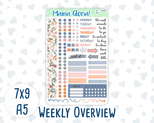 Kit 0193- Weekly Overview - Harvest Blooms - For 7x9 & A5 Planners - Notebooks - November