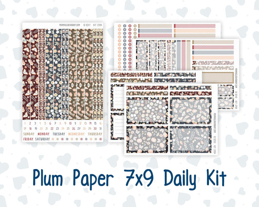 Kit 0194 7x9 Plum Paper Daily - Floral Dreams - November - Fall - Planner