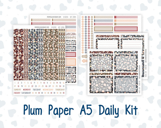 Kit 0194 A5 Plum Paper Daily - Floral Dreams - November - Fall - Autumn - Planner