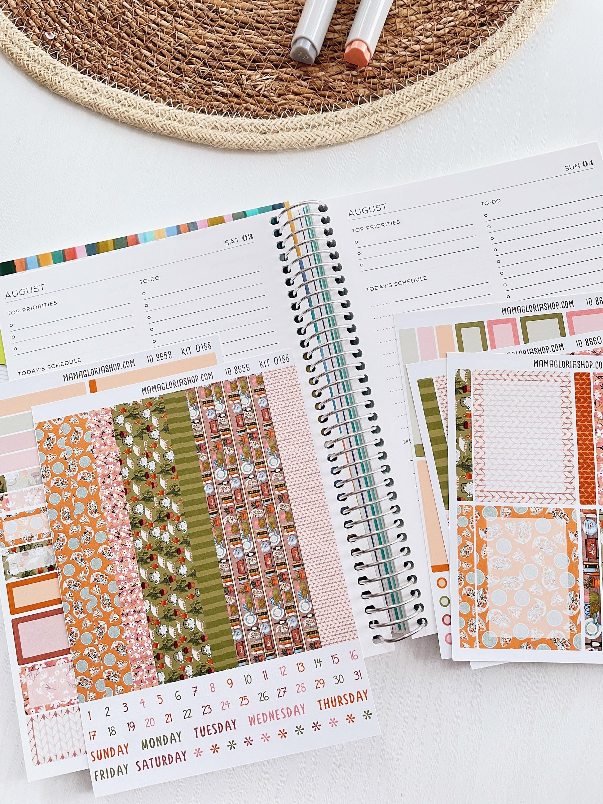 Kit 0213- 7x9 Plum Paper Daily - Provence - Planner - April