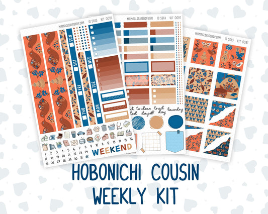 Kit 0091 Hobonichi Cousin – Weekly Kit – 1.3” Wide Columns - Nordic Autumn- Fall