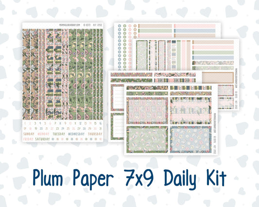 Kit 0152- 7x9 Plum Paper Daily - Froggy Reads - Planner