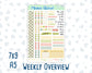 Kit 0167 - Weekly Overview - Picnic - For 7x9 & A5 Planners - Notebooks