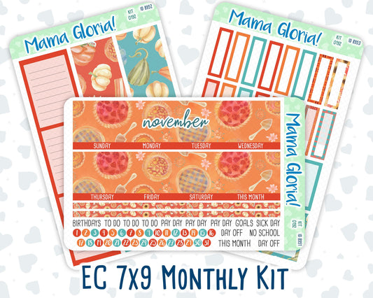 Kit 0192 - 7x9 - Monthly - Thanksgiving - November - Fall- For EC Planners