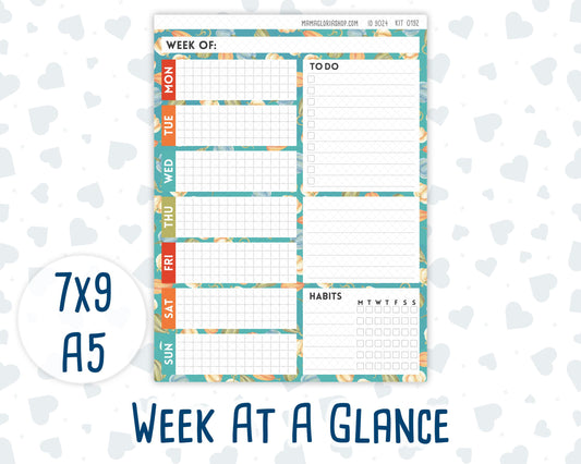 Kit 0192- Week At A Glance - Thanksgiving - For 7x9 & A5 Planners - Notebooks - November -Fall