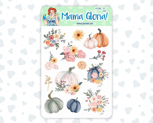 Kit 0193 - Clipart - Harvest Blooms - November- For Planners - Journals