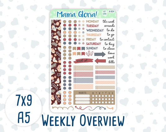 Kit 0194- Weekly Overview - Floral Dreams - For 7x9 & A5 Planners - Notebooks - November