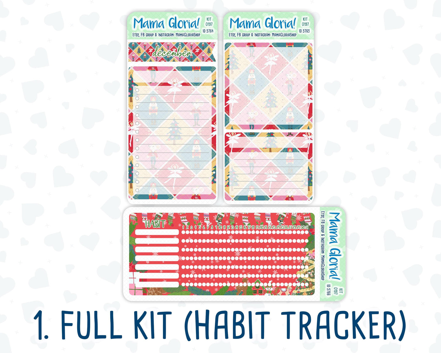 Kit 0197- 7x9 - Nutcracker Magic- December- Christmas - Notes Pages - Dashboard Kit - Productivity Page