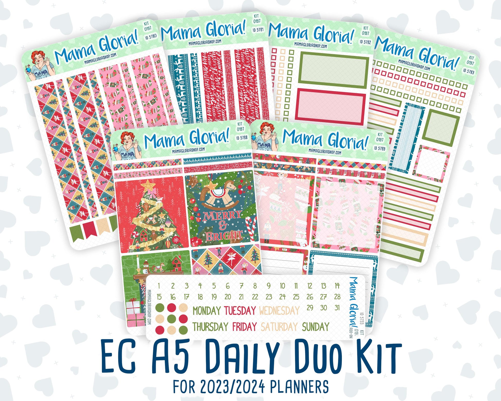 Kit 0197 - A5 Daily Duo - Nutcracker Magic - December - Christmas -Planner