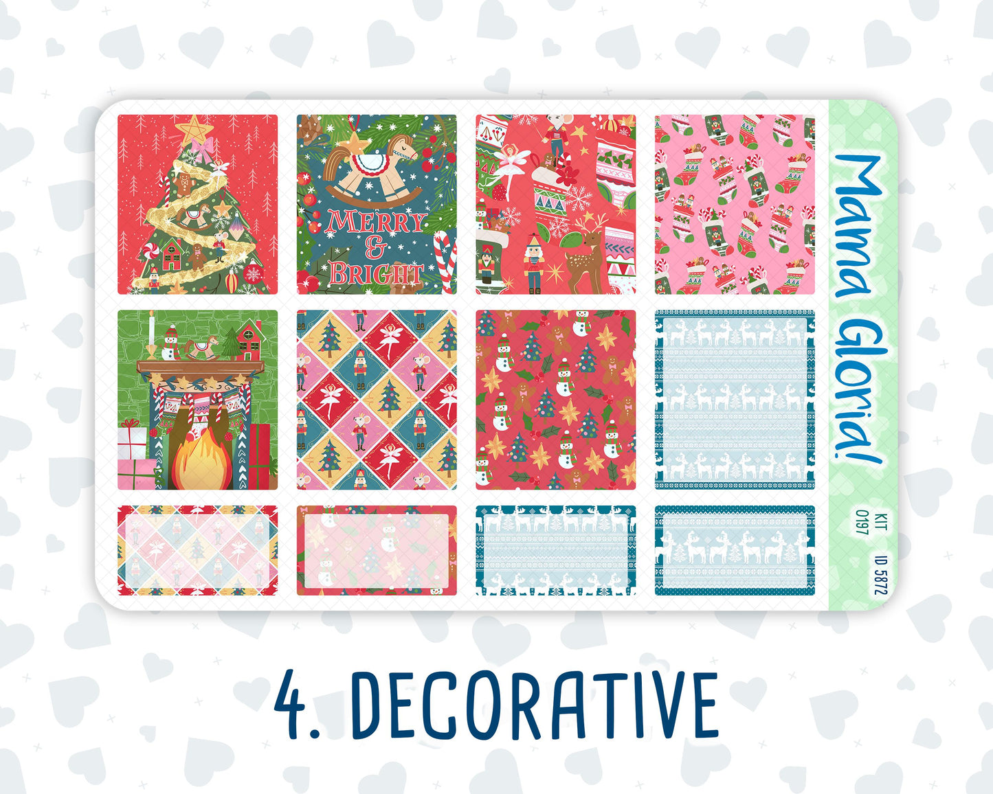 Kit 0197- 7x9 - Nutcracker Magic - Weekly Kit For EC Horizontal Planners - December- Christmas