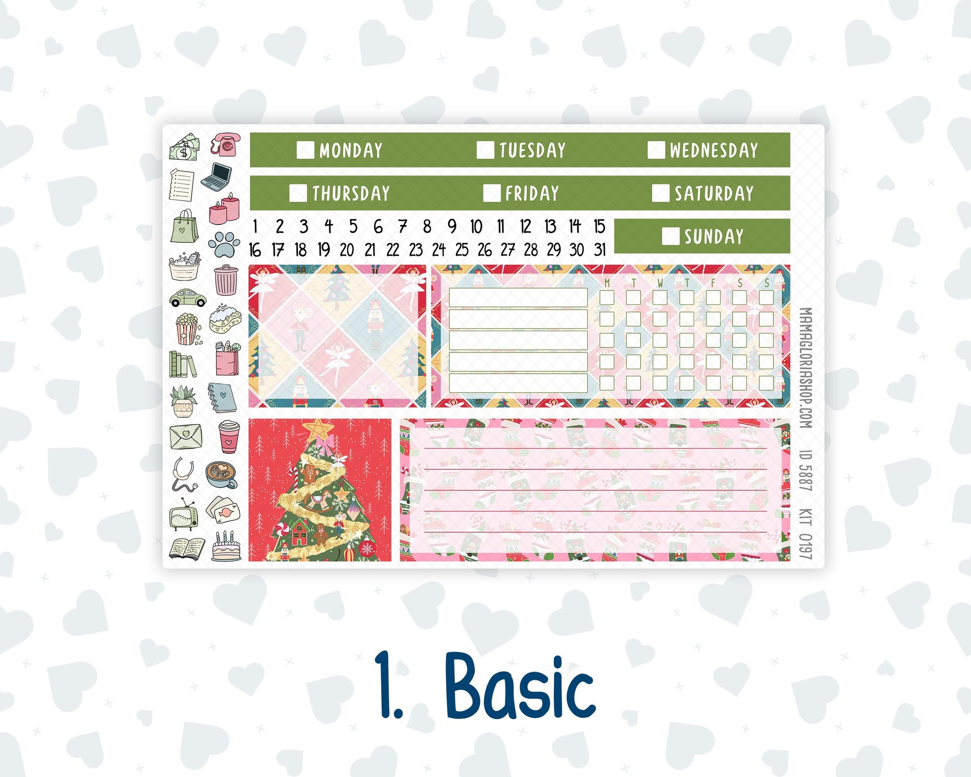 Kit 0197 - 7x9 Plum Paper Vertical Priorities - Nutcracker Magic - December - Christmas