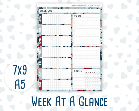 Kit 0198- Week At A Glance - Holiday Village - December - Christmas - For 7x9 & A5 Planners - Notebooks