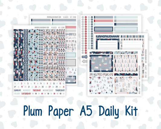 Kit 0198 A5 Plum Paper Daily - Holiday Village - Planner -December - Christmas